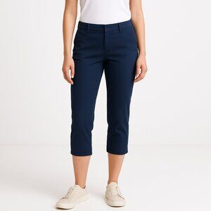 J By J. Crew Womens Navy Blue Skinny Capri Pants Size 2 Cropped Office Career